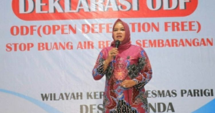 Ketua Forum Kabupaten Sehat Pangandaran Ida Nurlaela Wiradinata Deklarasi ODF