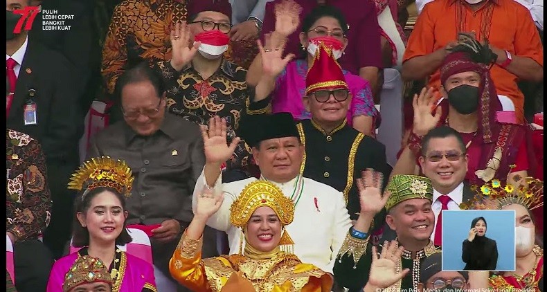 Momen Prabowo dan Hary Tanoe di Upacara Peringatan HUT Kemerdekaan RI di Istana