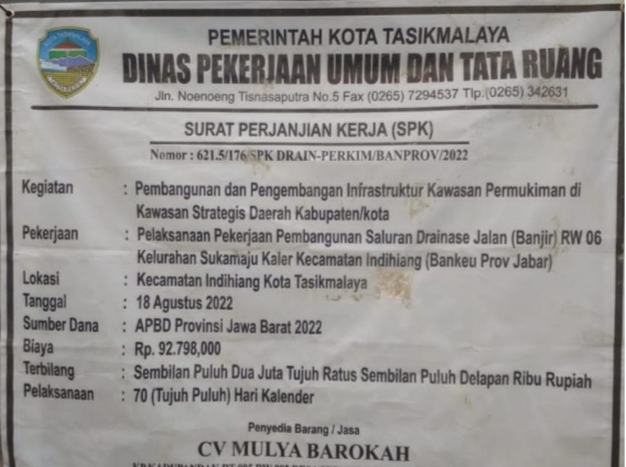 Kabid Pemukiman PUTR Kota Tasikmalaya Lakukan Peninjauan