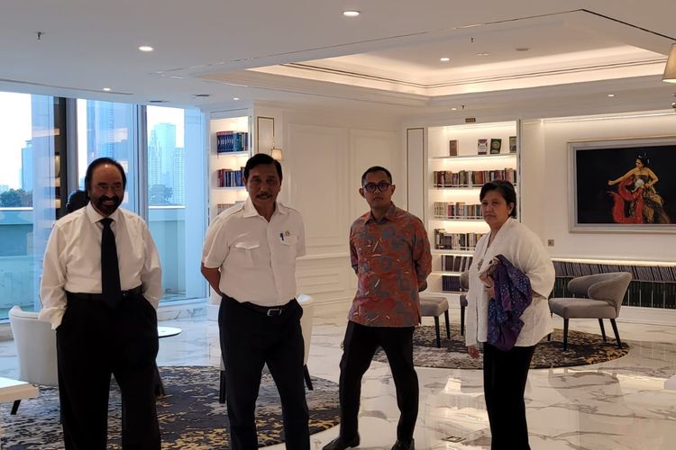 Luhut Temui Surya Paloh di Nasdem Tower