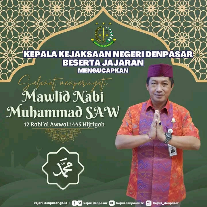 Selamat Memperingati Maulid Nabi Muhammad SAW 1445 H