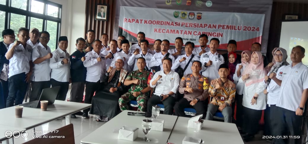 Rakor Penyelenggara Pemilu 2024 Kecamatan Caringin Guna Wujudkan Pemilu Damai