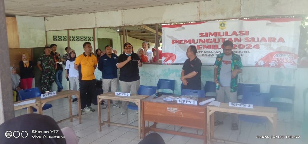 PPK Bersama Forkopimcam Cigombong Gelar Simulasi Pemungutan Suara