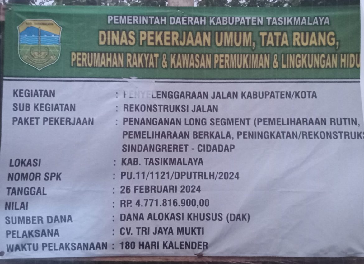 Diduga Kongkalikong Antara Pihak Rekanan CV Dengan PPTK DPUTRLH