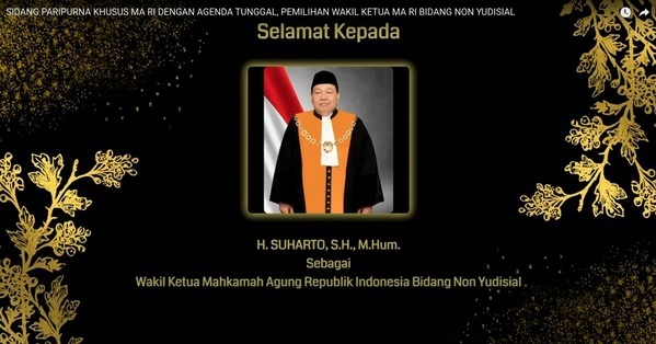 Hakim Agung Suharto Terpilih Jadi Wakil Ketua MA Bidang Non-yudisial