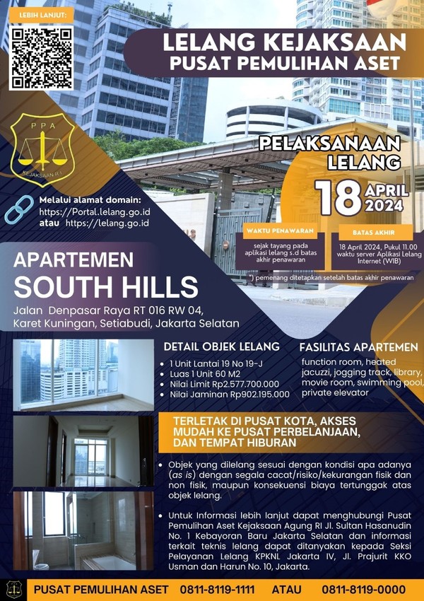 Jaksa Akan Lelang 7 Apartemen Jimmy Sutopo di Jakarta