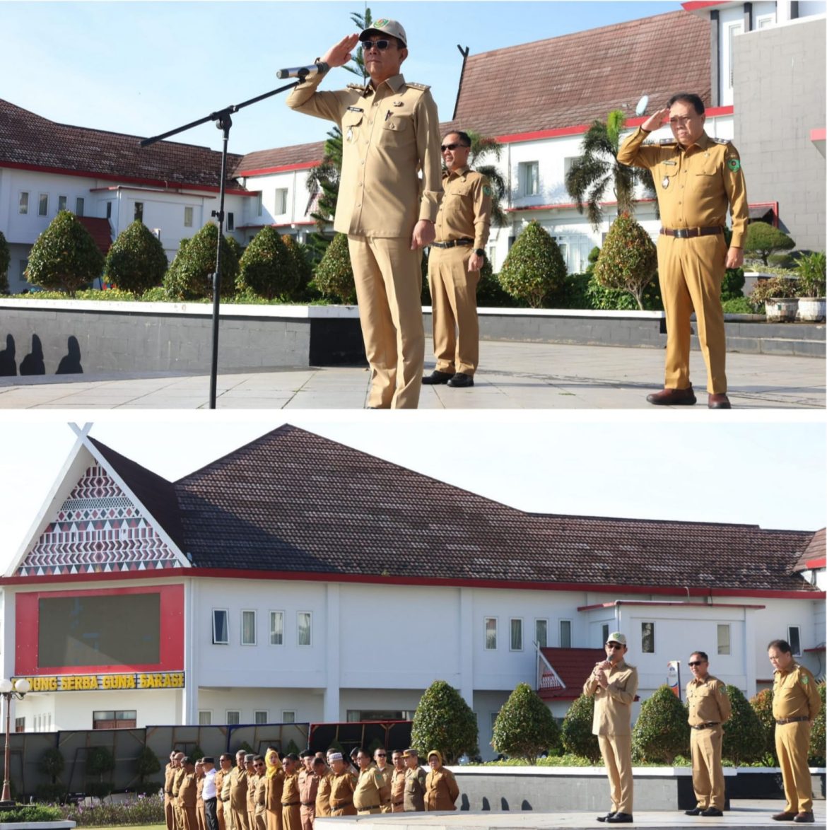 Setelah Dilantik, Bupati dan Wakil Bupati Tapsel Laksanakan Apel Pagi Gabungan Perdana