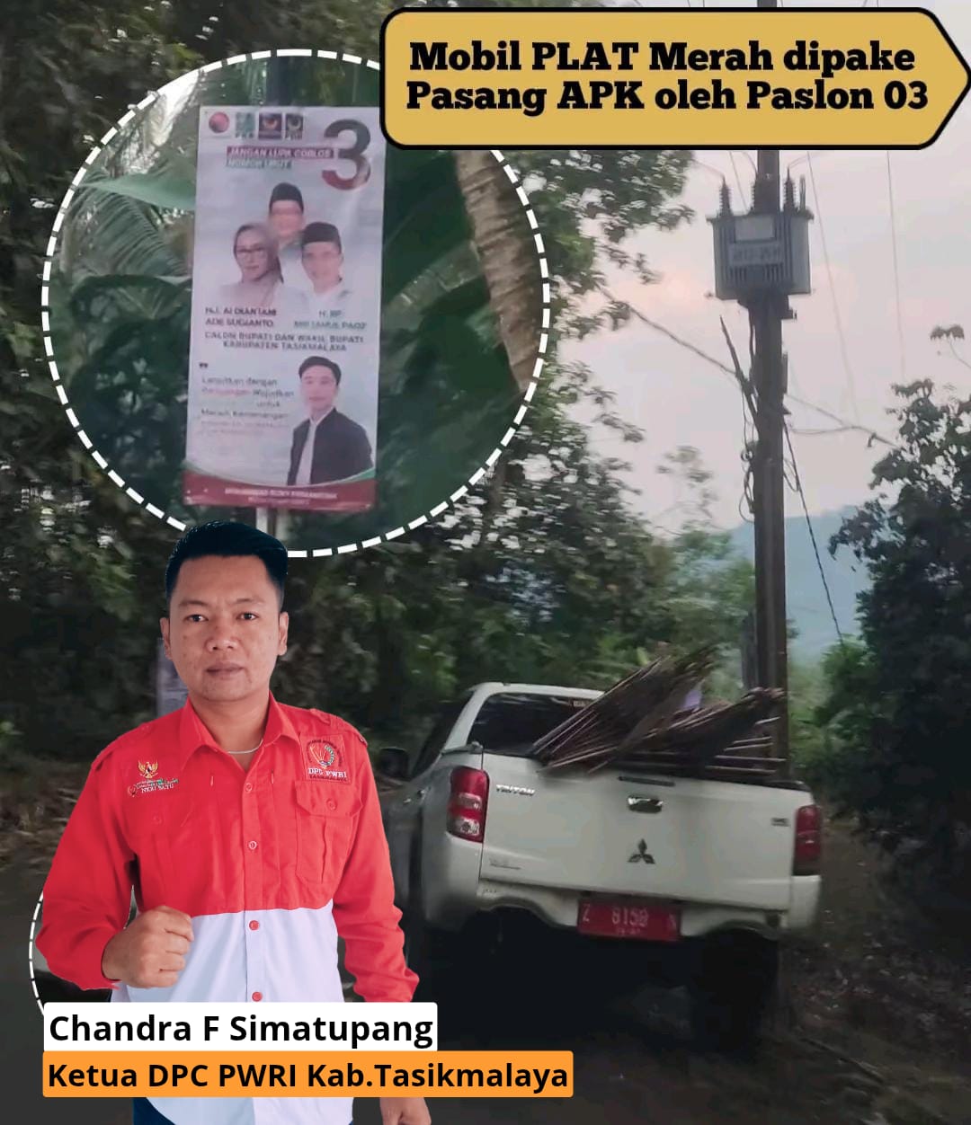 Mobil Dinas PUTRLH Kab. Tasik Diduga Dipakai aangkut APK