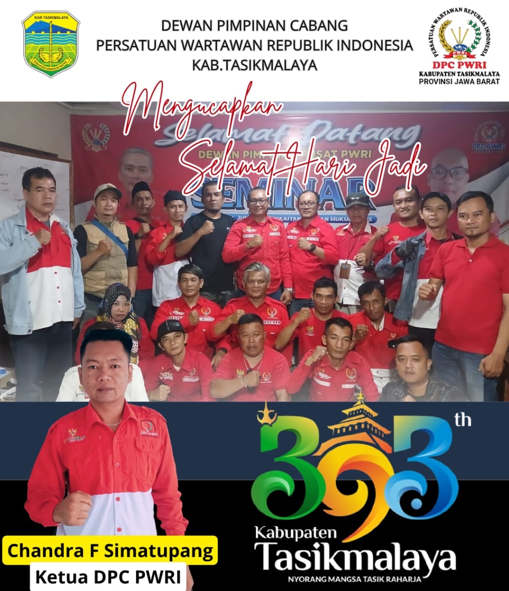 PWRI Kabupaten Tasikmalaya Ucapkan Selamat Hari Jadi ke 393